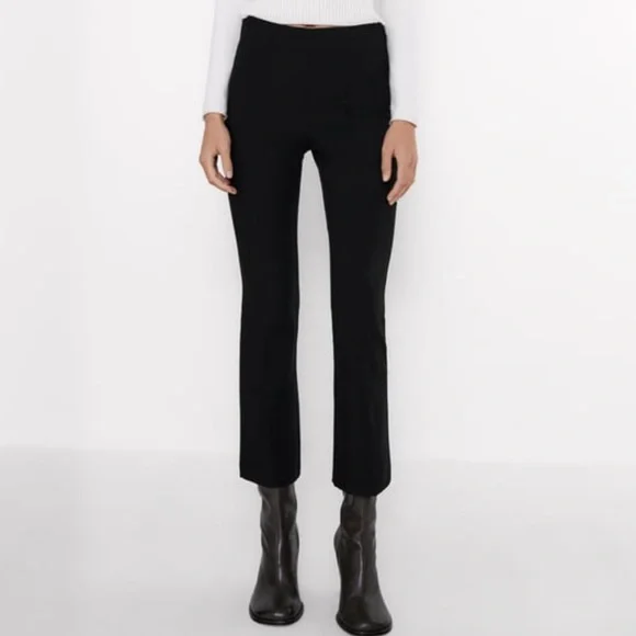 Zara Black Flared Pants/ Leggings - Picture 2 of 7